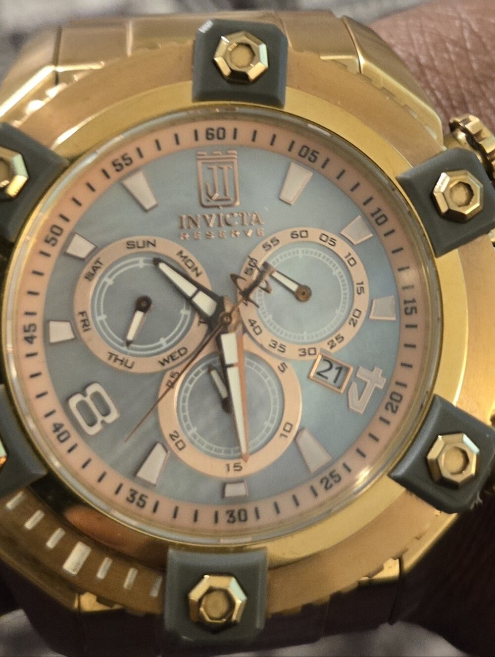 Invicta Gold and Gray Men's Chronograph Watch